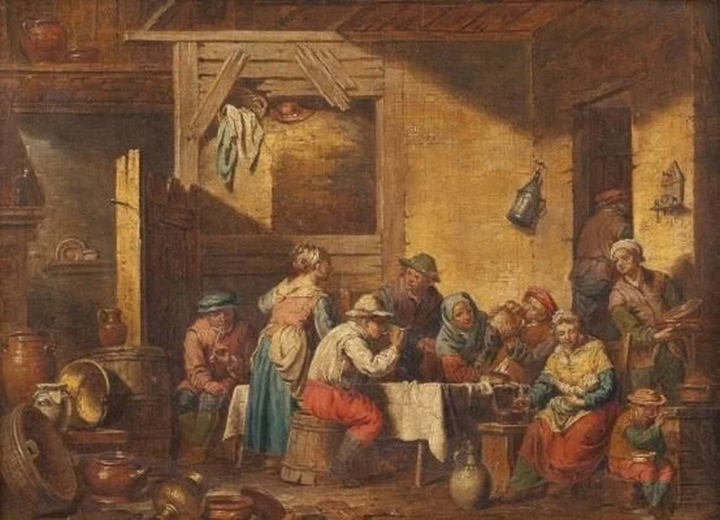 Pieter Jozef Verhaghen - Interno di casa di contadini